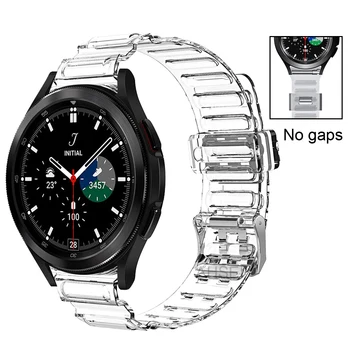 Для samsung galaxy watch 4 classic 46 мм 42 мм ремешок из мягкого ТПУ прозрачного ремешка для galaxy watch 4 44 мм 40 мм браслет с изогнутым концом