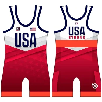 Команда чемпионов США 2023, мужские борцовские майки, спортивный костюм, спортивные колготки, одежда для триатлона, цельный комбинезон для тяжелой атлетики для фитнеса