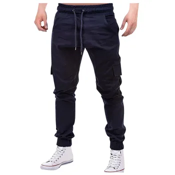 Модные мужские повседневные брюки с индивидуальным дизайном, однотонные спортивные брюки с несколькими карманами, удобные мягкие брюки Pantalones