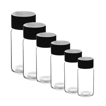 Прозрачный винтовой стеклянный образец химического реагента бутылка из оргстекла стеклянная бутылка для образцов для розлива в бутылки PE cover pad 3/4/5/8/10-50 мл