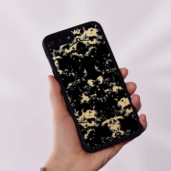 Силиконовый резиновый чехол для телефона с полевыми цветами для iPhone 6 6S 7 8 Plus X XS XR 11 12 13 14 Mini Pro Max, черный, золотой